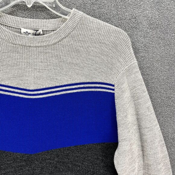 Peter‎ Millar Sweater Mens Medium Gray Blue Crown Crewneck Merino Wool Knit - Picture 9 of 16